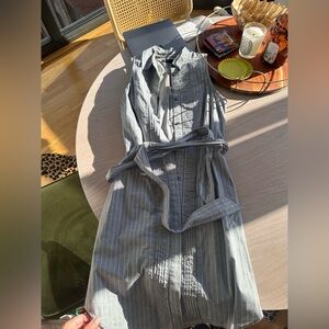Banana Republic Gray Pinstripe Dress